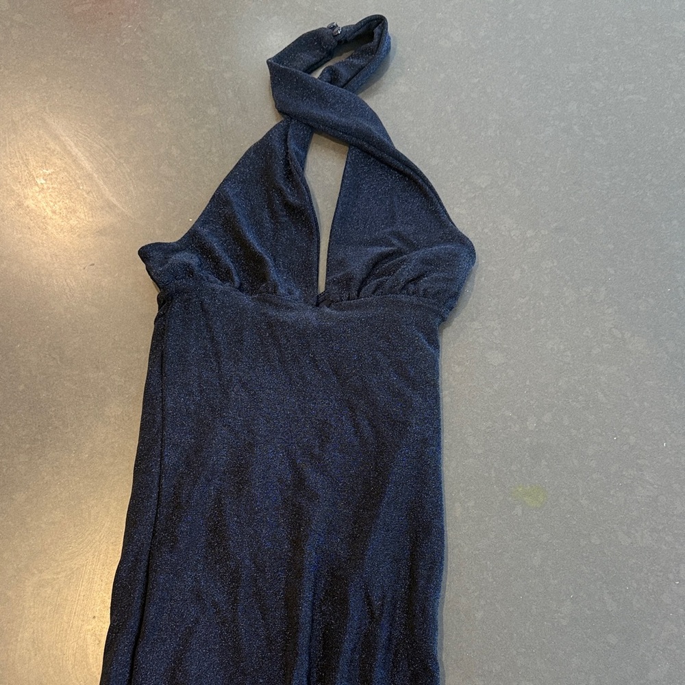 Motel Rocks Navy Halter Dress - Picture 1 of 3